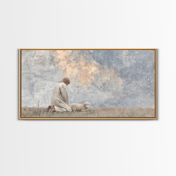 Quiet Night Watch | Framed Canvas Print | Christian Wall Art | Christian Art Canvas | Jesus Painting | Christmas Art Prints | Christian Chr