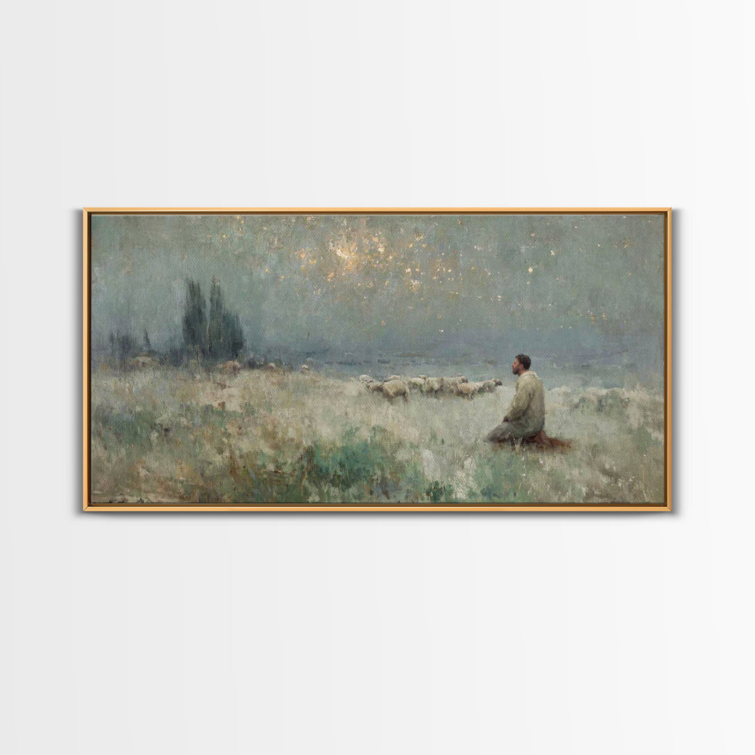 Bethlehem Silence – Framed Canvas Print – Christian Art Canvas – Christian Wall Art – Christmas Art – Jesus Painting – Christian Christmas
