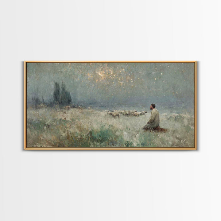 Bethlehem Silence – Framed Canvas Print – Christian Art Canvas – Christian Wall Art – Christmas Art – Jesus Painting – Christian Christmas