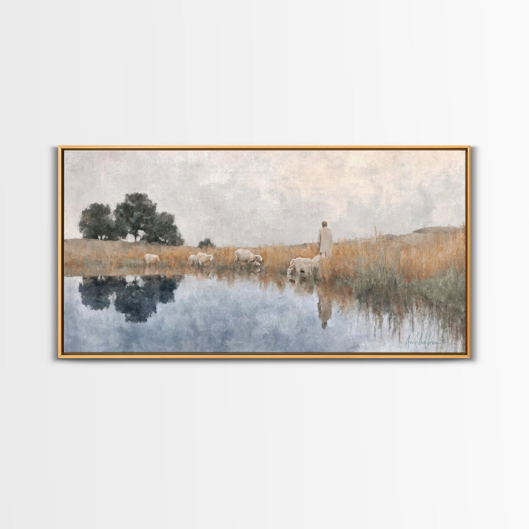 Graceful Meadow – Framed Canvas Print – Christian Wall Art – Christian Art Canvas – Christian Art Prints – Christian Decor – Modern Christi