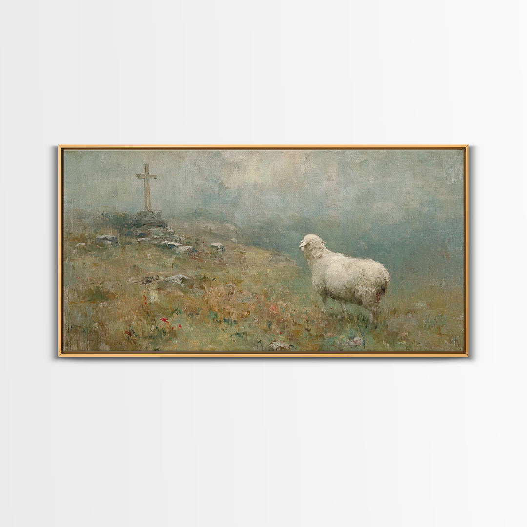 Path To Calvary, Framed Canvas Print, Christian Art Canvas, Christian Wall Art, Christian Art Work, Christian Painting, Christian Decor, Ch