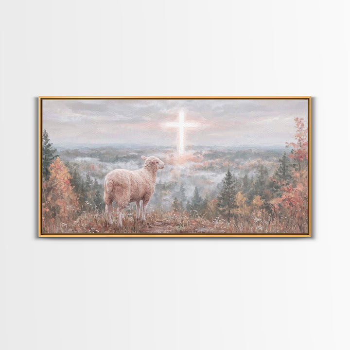 Radiant Crosslight – Framed Canvas Print – Christian Wall Art – Christian Art Canvas – Christian Art Painting – Christian Decor – Christian