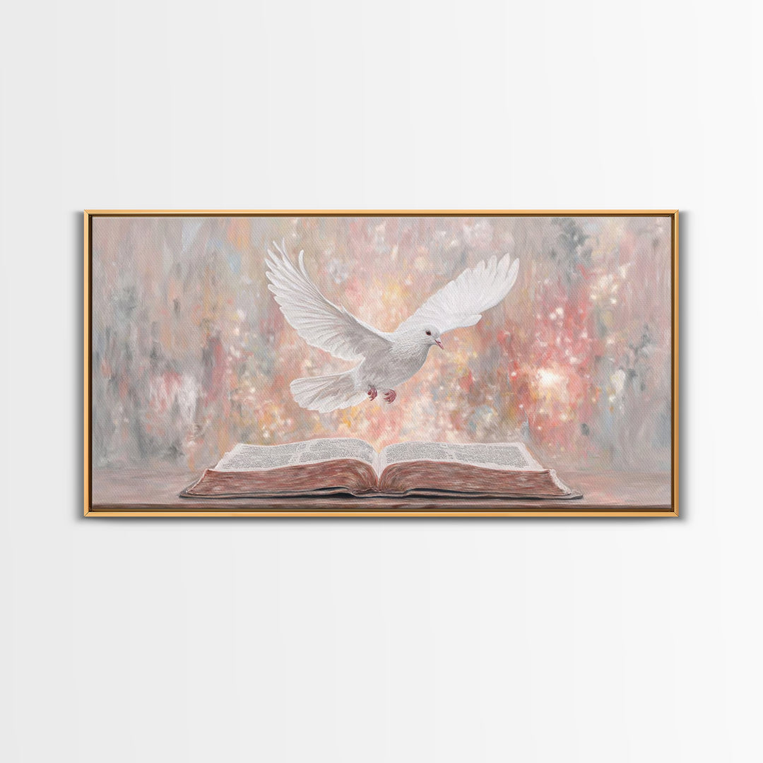 Dove of Peace | Framed Canvas Print | Christian Wall Art | Christian Art Canvas | Modern Christian Painting | Christian Christmas Art | Chr