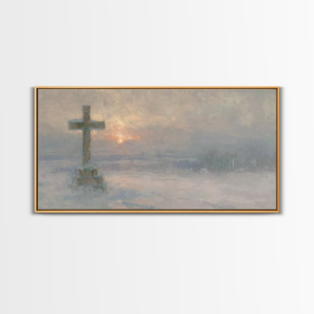 Silent Winter Hope – Framed Canvas Print – Christian Wall Art – Christian Art Canvas – Moody Christmas Art – Christian Decoration – Christi