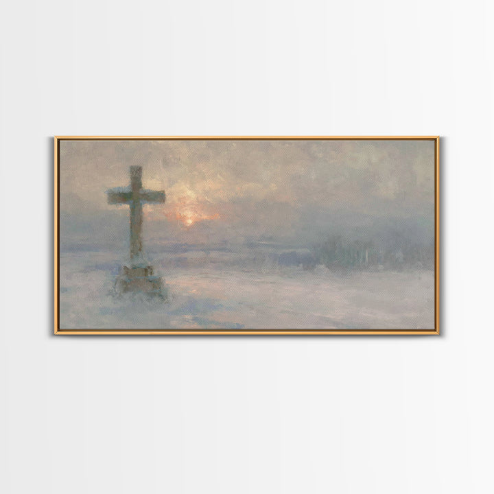 Silent Winter Hope – Framed Canvas Print – Christian Wall Art – Christian Art Canvas – Moody Christmas Art – Christian Decoration – Christi