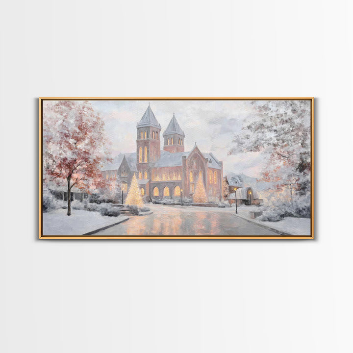 Holy Night Cathedral – Framed Canvas Print – Christian Christmas Art – Christian Wall Art – Framed Christmas Art – Christian Art Canvas – C
