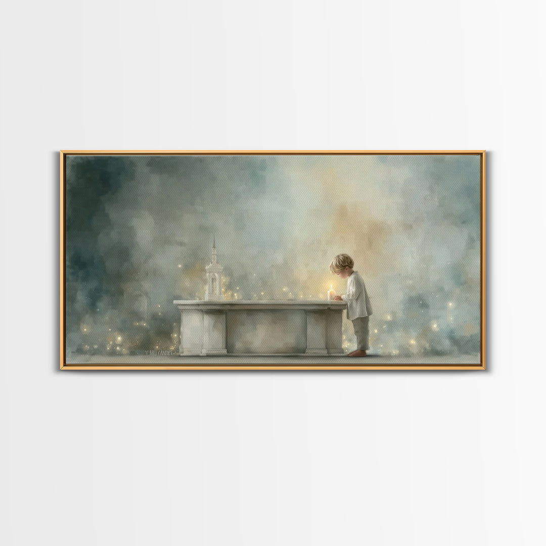 Candlelight Prayer – Framed Canvas Print – Christian Wall Art – Christian Art Canvas – Christmas Art – Christian Art Gift – Subtle Christia