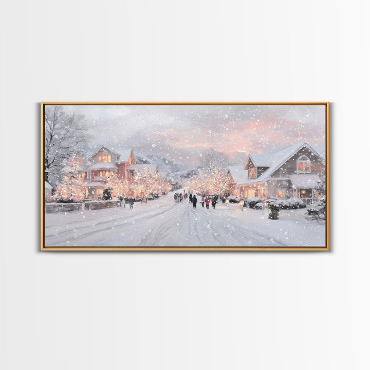 Evening Carolers Joy, Framed Canvas Print, Christian Christmas Art, Christmas Wall Art, Christian Art Canvas, Modern Christmas Art, Christi