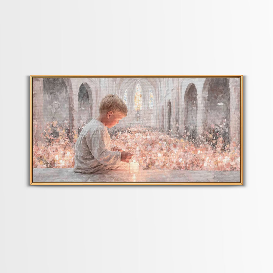 Little Acolyte – Framed Canvas Print – Christian Art Print – Christian Christmas Art – Framed Christian Art – Modern Christian Art – Christ
