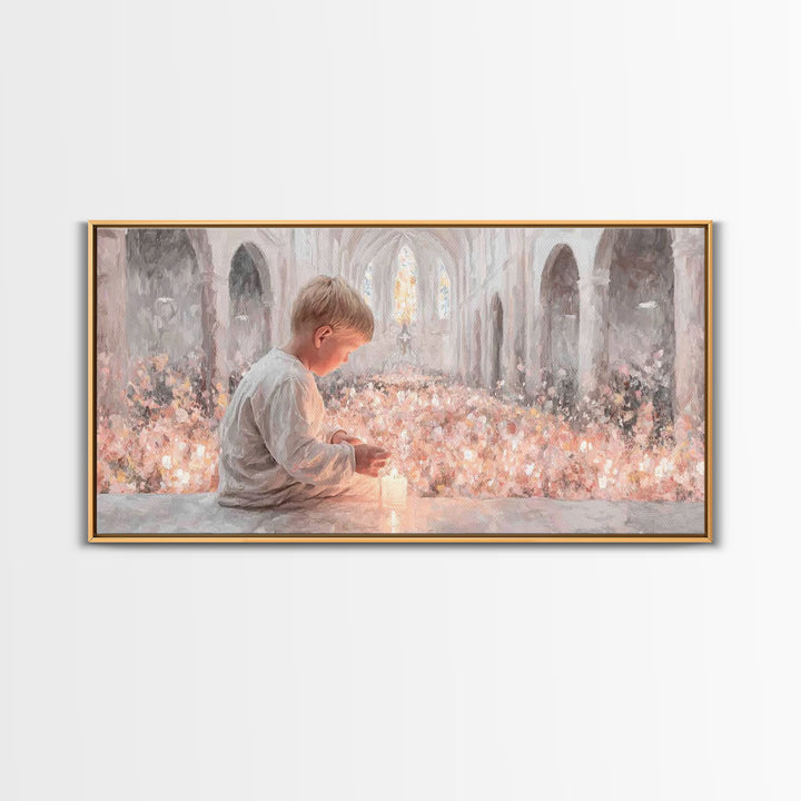 Little Acolyte – Framed Canvas Print – Christian Art Print – Christian Christmas Art – Framed Christian Art – Modern Christian Art – Christ