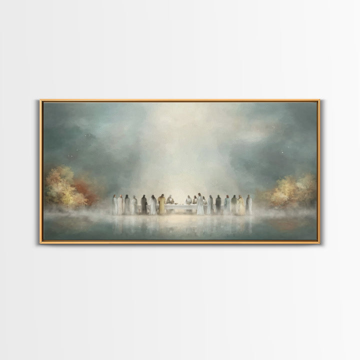 Christmas Lane Stillness, Framed Canvas Print, Christmas Wall Art, Christian Art Canvas, White Christmas Art, Christian Art Prints, Christi