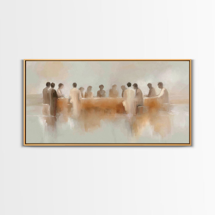 Silent Supper – Framed Canvas Print – Christian Wall Art – Subtle Christian Art – Christian Art Canvas – Jesus Painting – Christian Gift Id