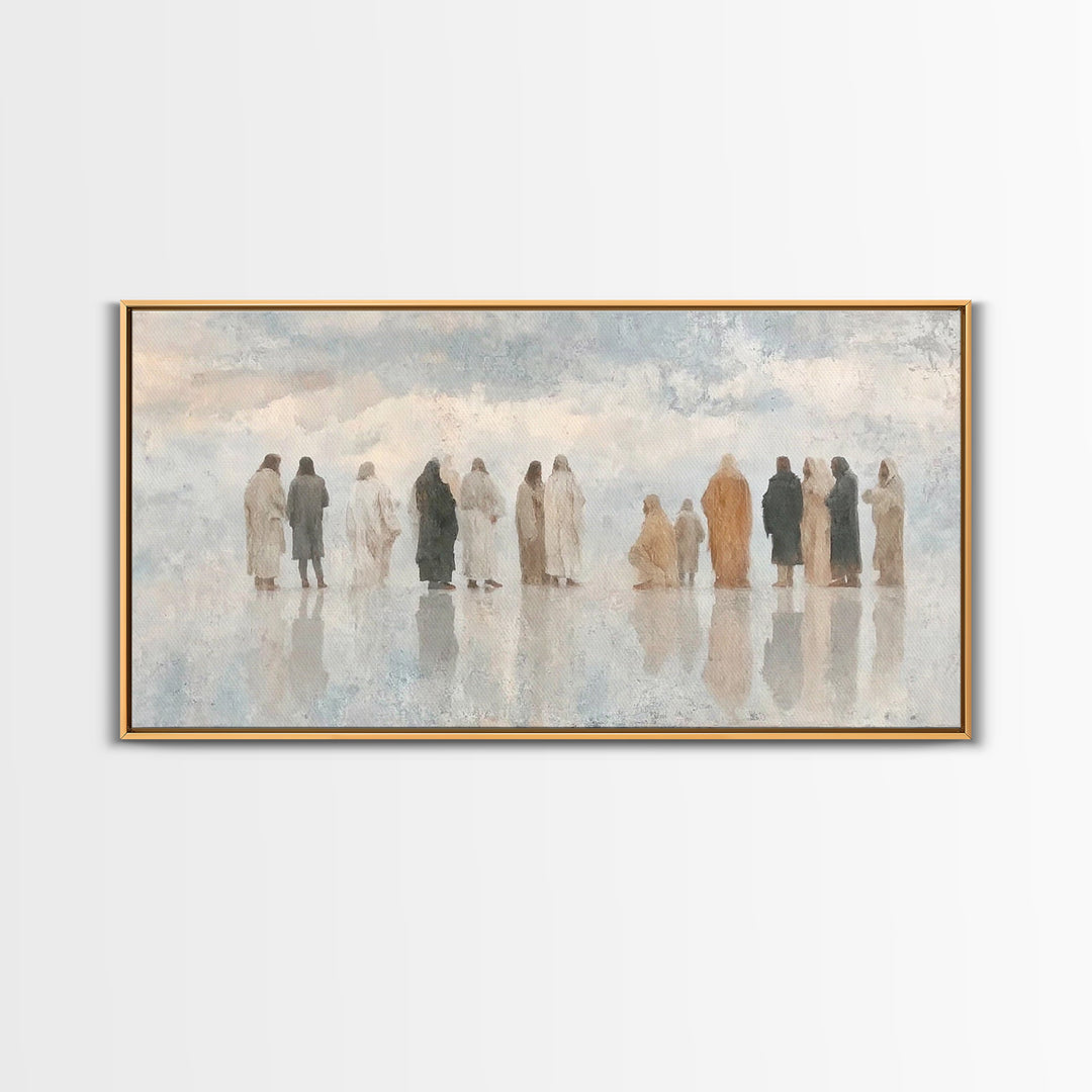 Cloudside Fellowship, Framed Canvas Print, Christian Art Canvas, Minimalist Christian Art, Subtle Christian Art, Christian Wall Art, Jesus