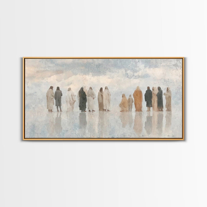 Cloudside Fellowship, Framed Canvas Print, Christian Art Canvas, Minimalist Christian Art, Subtle Christian Art, Christian Wall Art, Jesus