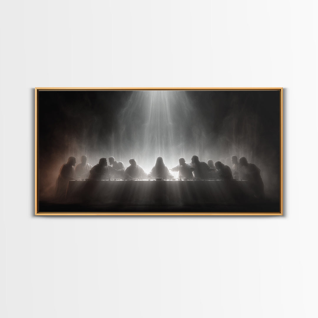 Celestial Feast, Framed Canvas Print, Christian Wall Art, Christian Art Canvas, Moody Christian Art, Jesus Painting, Christian Christmas Ar