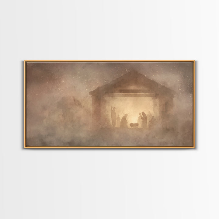 Holy Nativity – Framed Canvas Print – Christmas Art – Jesus Christmas Art – Christian Christmas Decor – Christian Wall Art – Christian Art