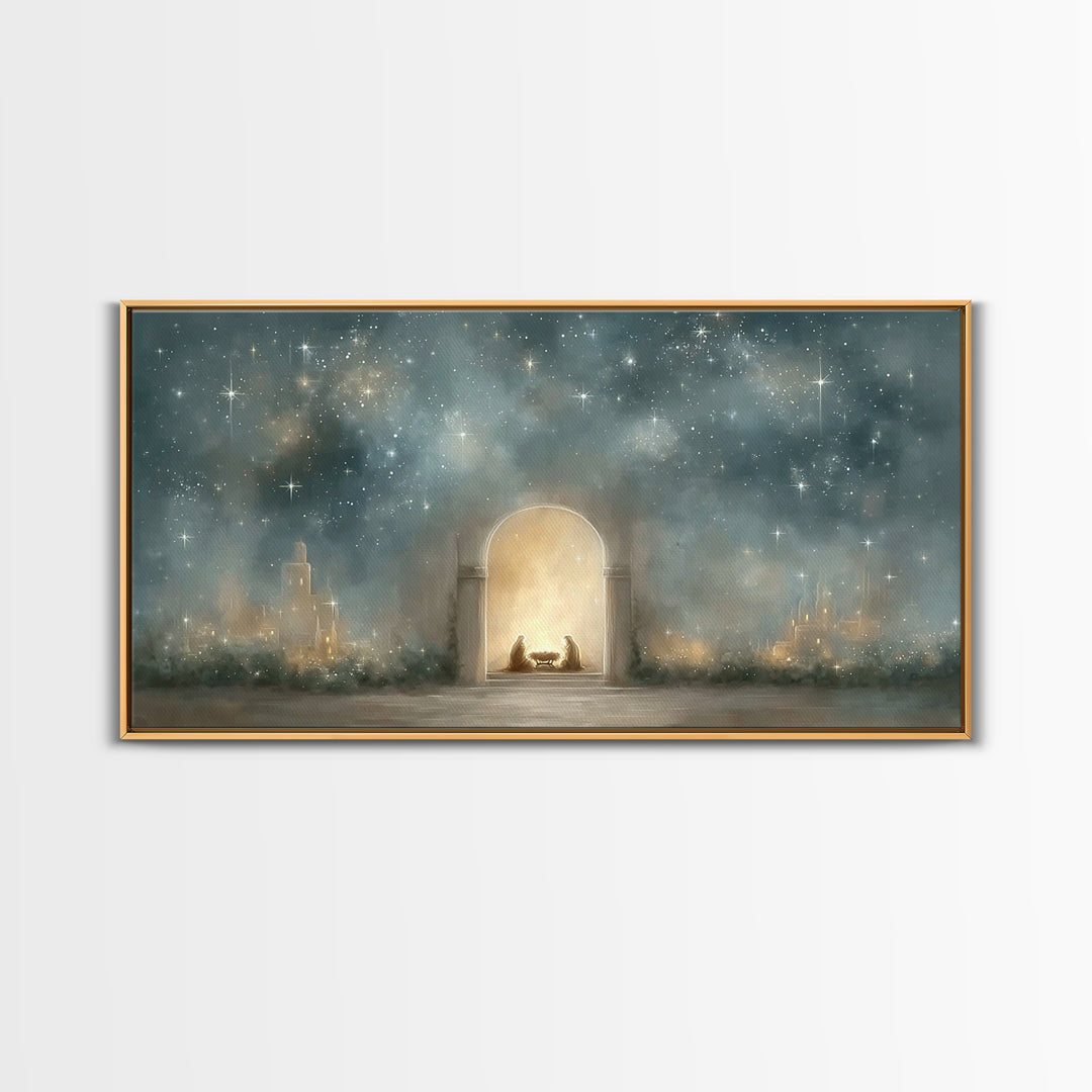 Star Of Bethlehem | Framed Canvas Print | Christmas Art | Christian Christmas Art | Christian Wall Art | Jesus Art Print | Christian Art Ca