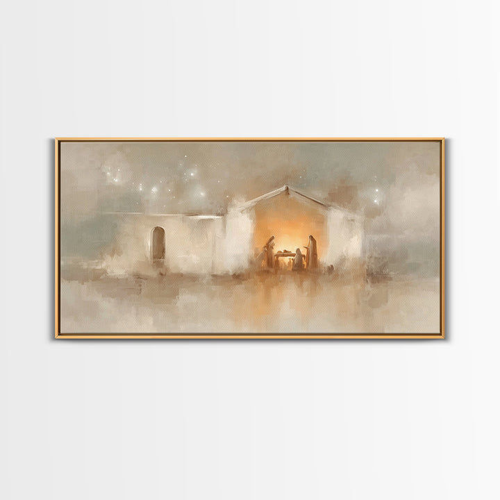 Bethlehem Dawn, Framed Canvas Print, Christian Art Canvas, Subtle Christian Art, Christian Wall Art, Jesus Christmas Art, Christmas Art Pri