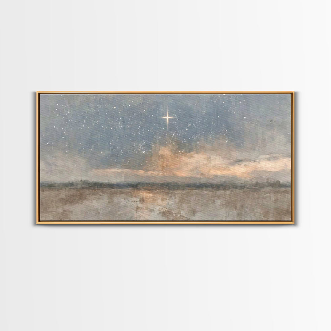 Guiding Star Rise | Framed Canvas Print | Christian Wall Art | Christmas Art | Christian Art Canvas | Modern Christian Art | Christian Chri