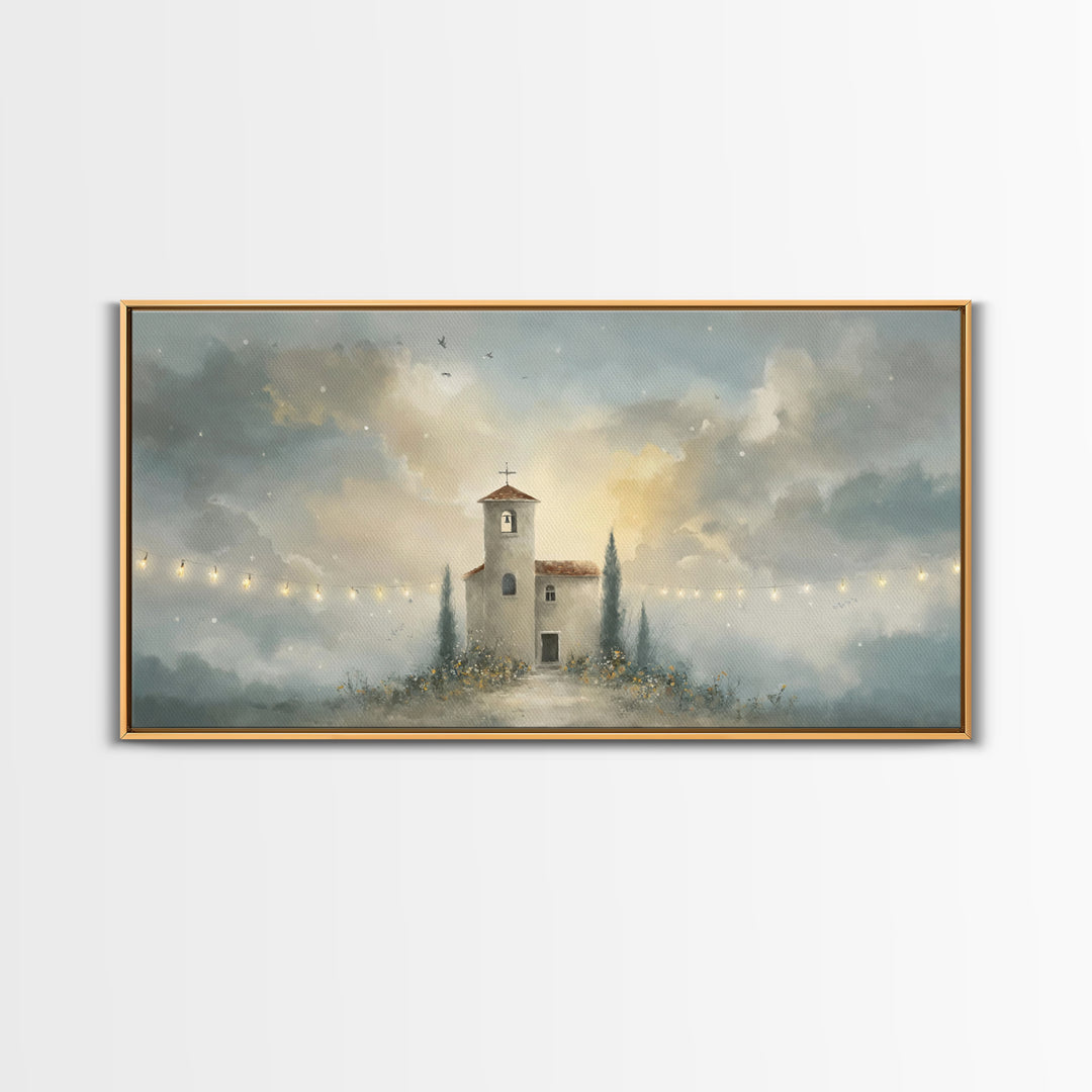 Church Of Light – Framed Canvas Print – Christian Wall Art – Christian Painting – Subtle Christian Art – Christmas Canvas Wall Art – Christ