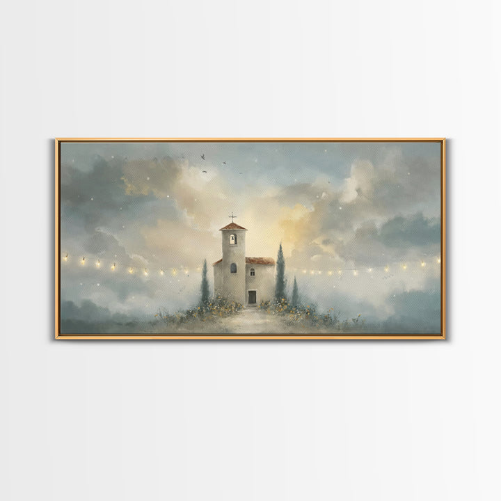 Church Of Light – Framed Canvas Print – Christian Wall Art – Christian Painting – Subtle Christian Art – Christmas Canvas Wall Art – Christ