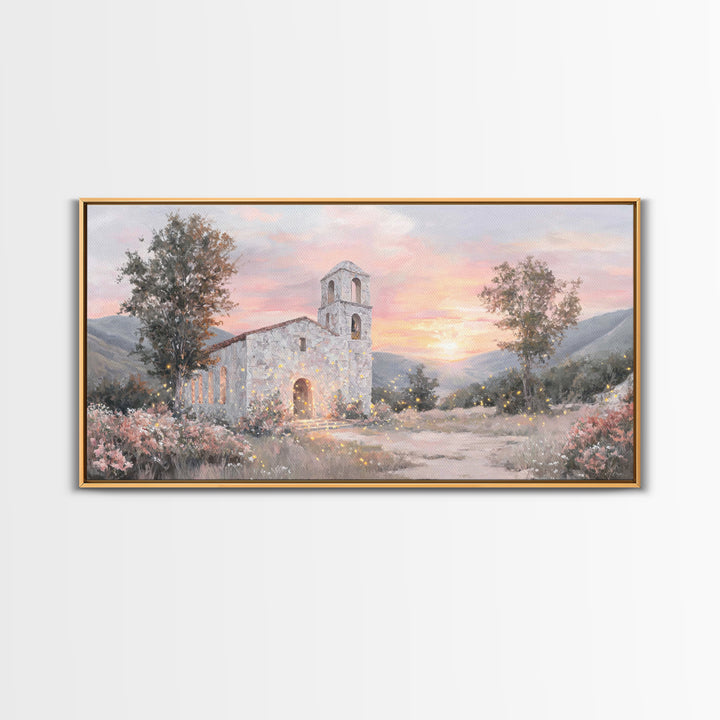 Radiant Chapel – Framed Canvas Print – Christian Art Work – Christian Wall Art – Modern Christian Art – Jesus Art Print – Christmas Art Pri