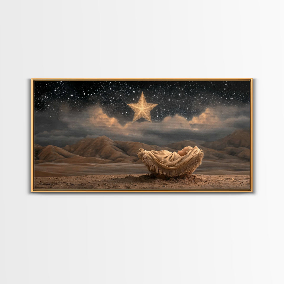 Heaven’s Promise – Framed Canvas Print – Christian Art Work – Christian Wall Art – Subtle Christian Art – Christmas Canvas Wall Art – Chris