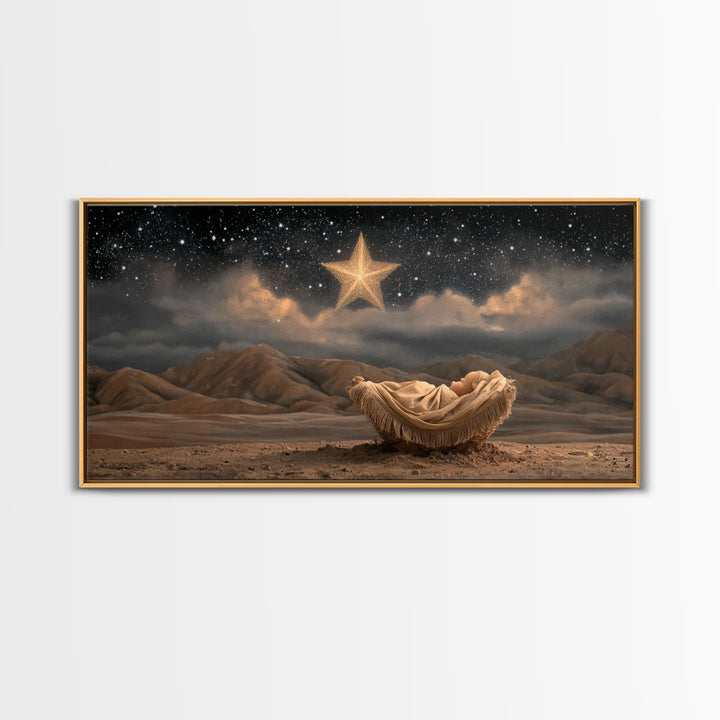 Heaven’s Promise – Framed Canvas Print – Christian Art Work – Christian Wall Art – Subtle Christian Art – Christmas Canvas Wall Art – Chris