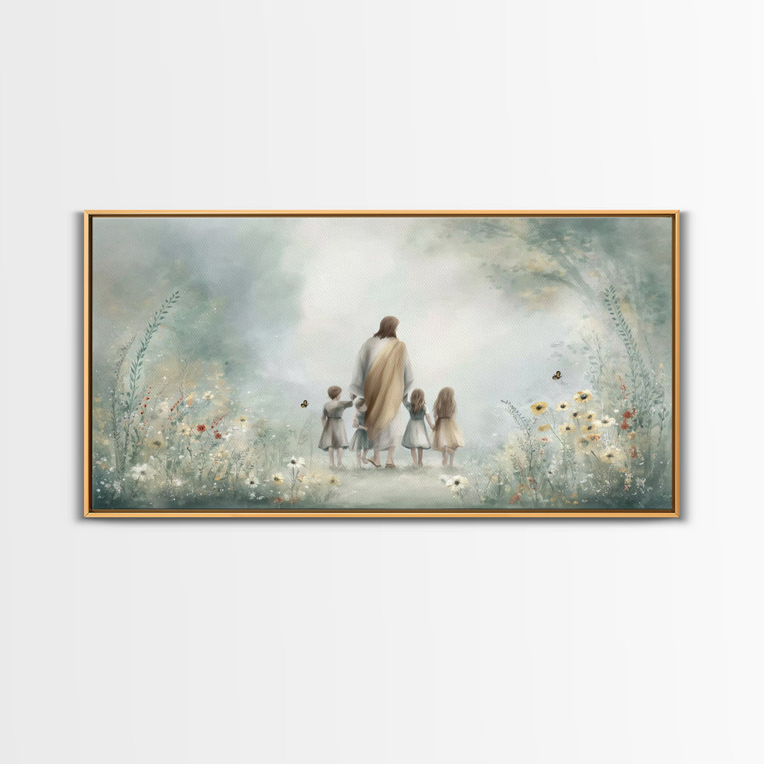 Garden Of Peace – Framed Canvas Print – Jesus Art Print – Christian Wall Art – Christian Paintings – Christian Decor For Home – Christian G