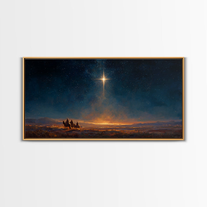 Star Of Wonder | Framed Canvas Print | Christian Christmas Art | Christmas Canvas Wall Art | Jesus Painting | Christian Wall Art | Modern C