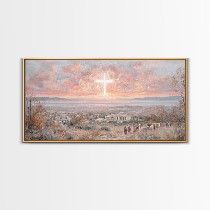 Dawn Of Redemption – Framed Canvas Print – Christian Art Canvas – Christian Wall Art – Large Christian Art – Modern Christian Art – Christi