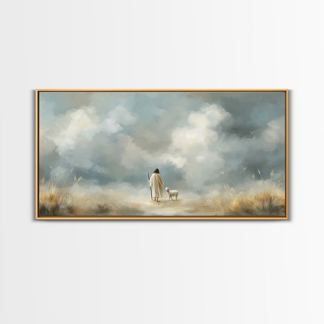 Heavenly Guidance – Framed Canvas Print – Christian Art Print – Modern Christian Art – Jesus Painting Canvas – Christian Decor – Subtle Chr