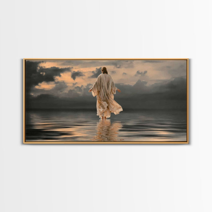 Divine Stillness – Framed Canvas Print – Christian Wall Art – Moody Christian Art – Jesus Canvas Art – Christian Christmas Art – Unique Chr