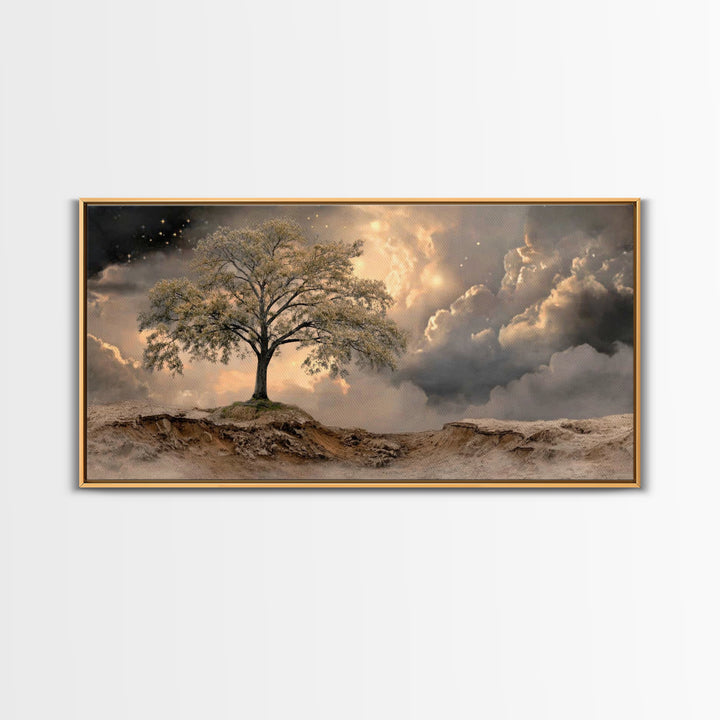Starfall Haven – Framed Canvas Print – Moody Christian Art – Christian Art Work – Christian Wall Art – Christian Art Canvas – Modern Christ