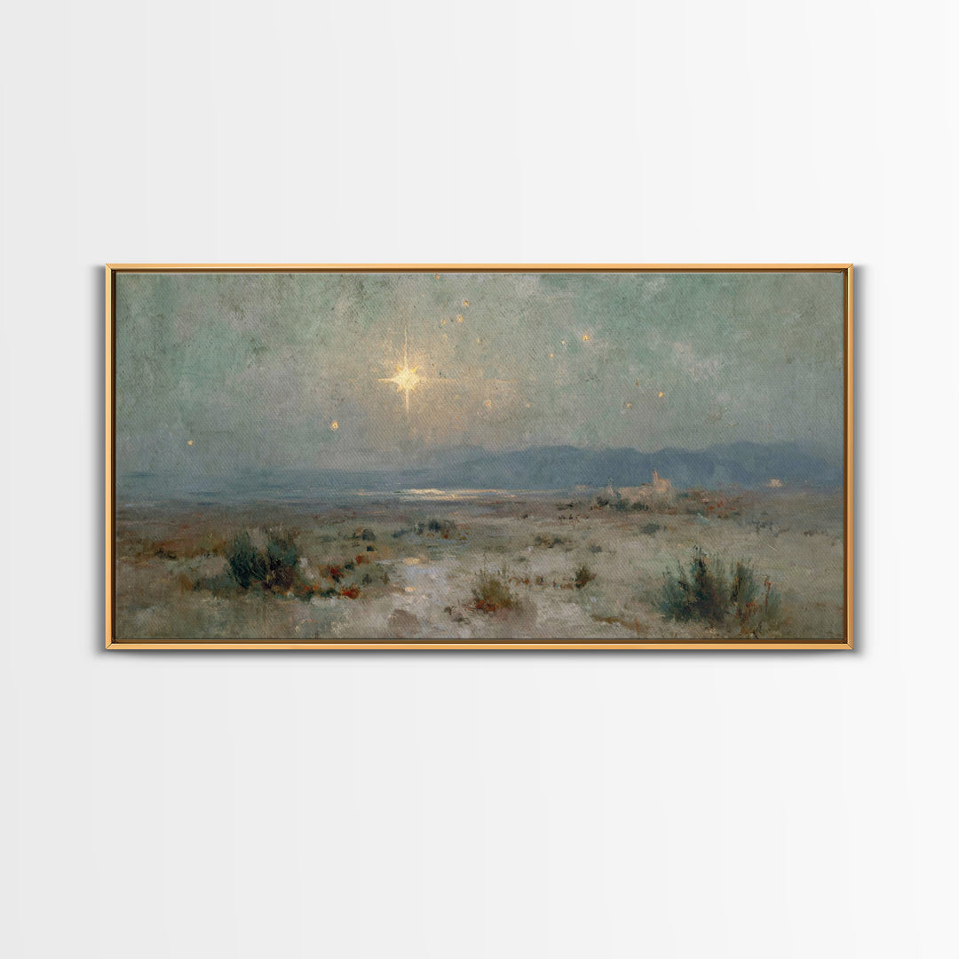 The Guiding Star – Framed Canvas Print – Christian Wall Art – Christian Art Canvas – Christmas Art – Jesus Painting