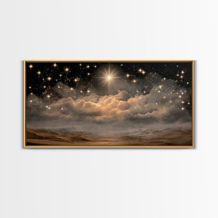 Light Of Salvation, Framed Canvas Print, Christian Art Canvas, Jesus Painting, Christian Wall Art, Christian Christmas Art, Christmas Art