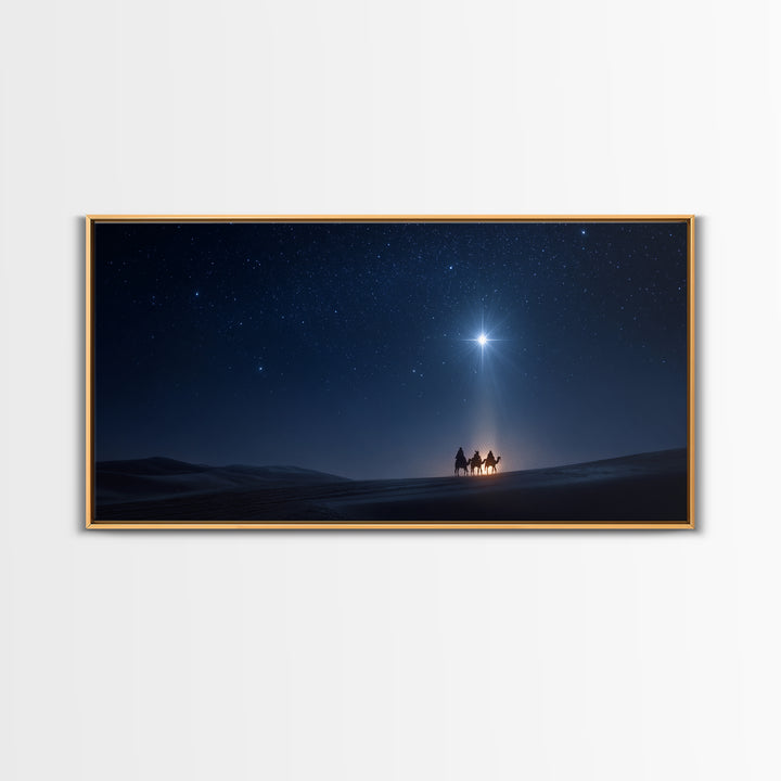Starry Wonder | Framed Canvas Print | Christian Wall Art | Jesus Painting | Christmas Art | Christian Art Canvas | Christian Christmas Art