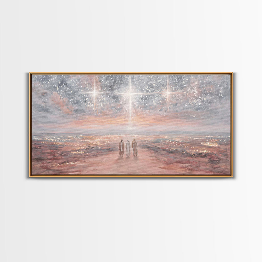 Journey By Starlight – Framed Canvas Print – Christian Wall Art – Christian Christmas Art – Christian Art Canvas – Christmas Art – Jesus Pa