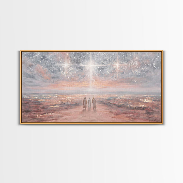 Journey By Starlight – Framed Canvas Print – Christian Wall Art – Christian Christmas Art – Christian Art Canvas – Christmas Art – Jesus Pa