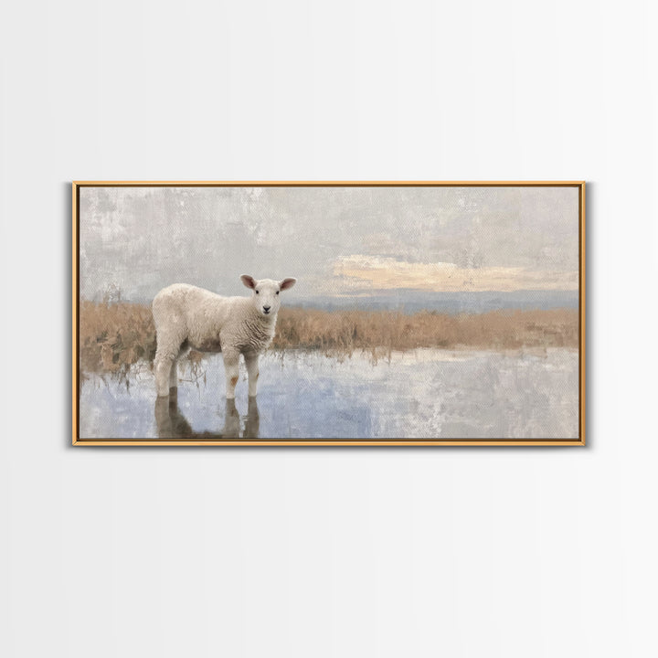 Lamb Of Dawn – Framed Canvas Print – Christian Wall Art – Christian Art Print – Jesus Christmas Art – Christian Gift Ideas – Christmas Wall