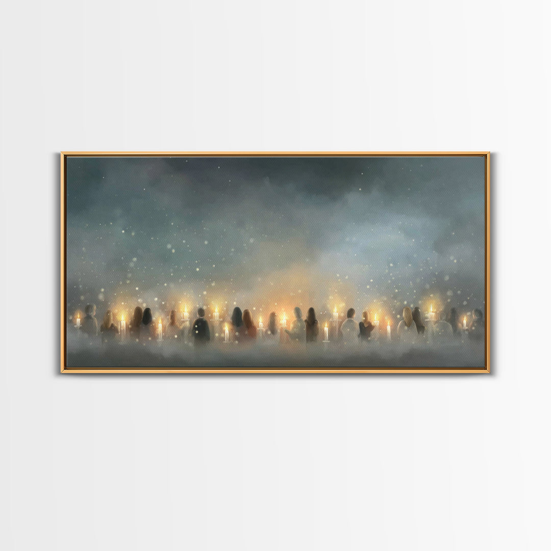 Candle Vigil Hope – Framed Canvas Print – Christian Wall Art – Christmas Art – Christian Christmas Art – Christian Art Canvas – Christian D