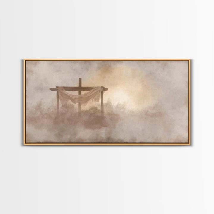 Cross Of Stillness – Framed Canvas Print – Christian Wall Art – Christian Art Canvas – Minimalist Christian Art – Christian Decoration – Ch