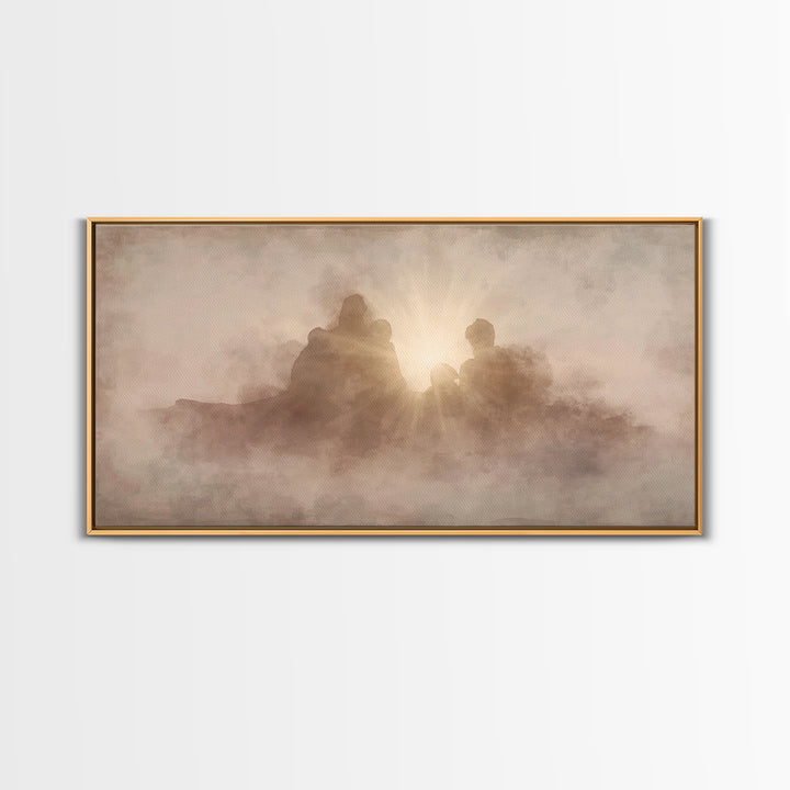 Eternal Embrace, Framed Canvas Print, Christian Painting, Christian Wall Art, Subtle Christian Art, Christian Art Canvas, Christian Decor
