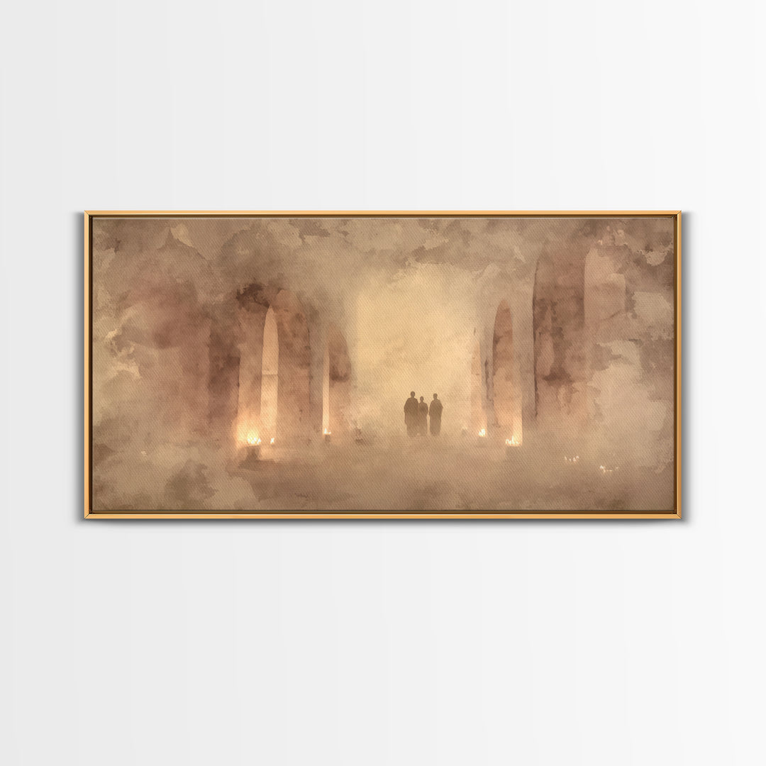 Sanctuary Silence, Framed Canvas Print, Minimalist Christian Art, Christian Wall Art, Christian Art Work, Christian Painting, Subtle Christ