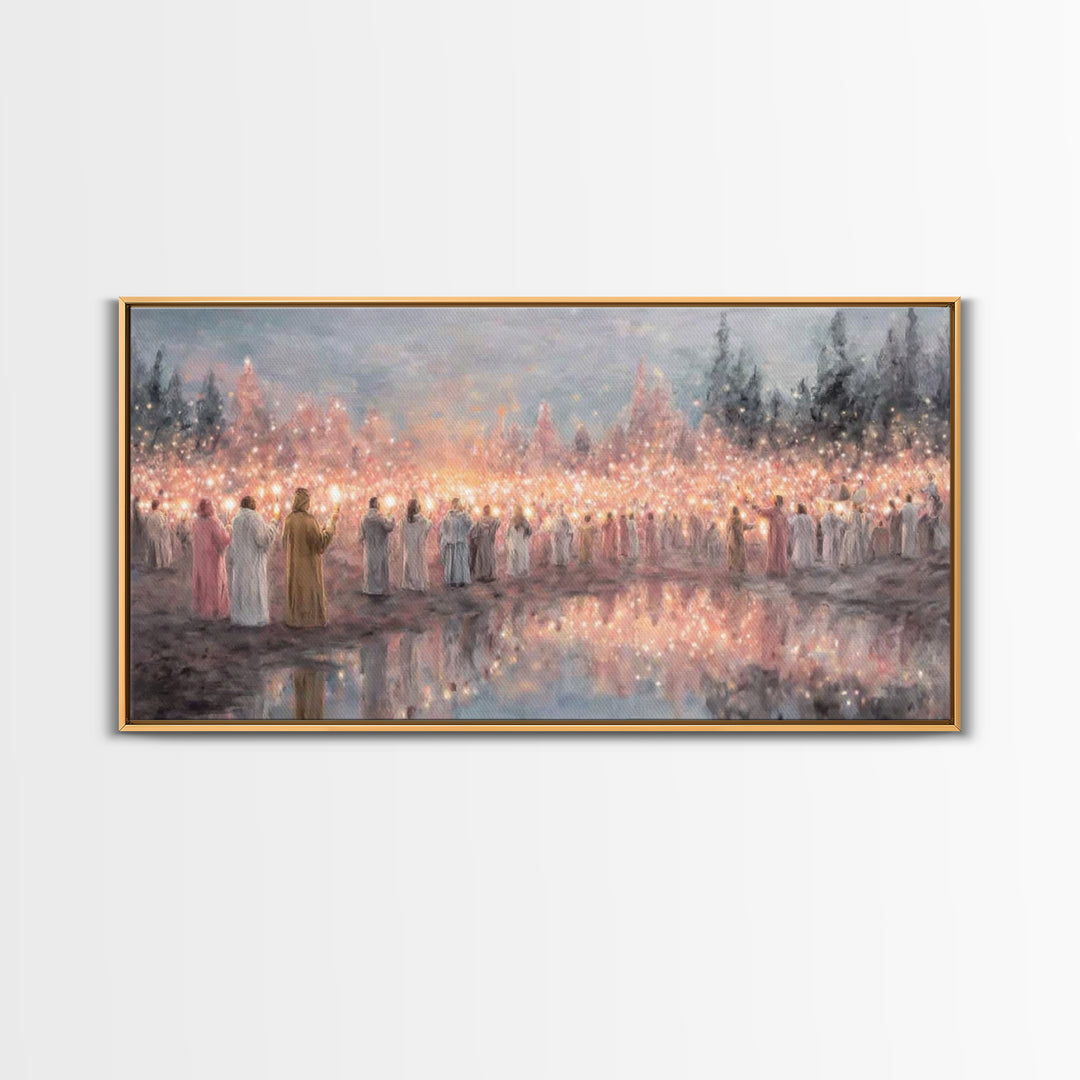 Radiant Multitude – Framed Canvas Print – Christian Art Canvas – Christian Christmas Art – Christmas Art Prints – Christian Wall Art – Mode