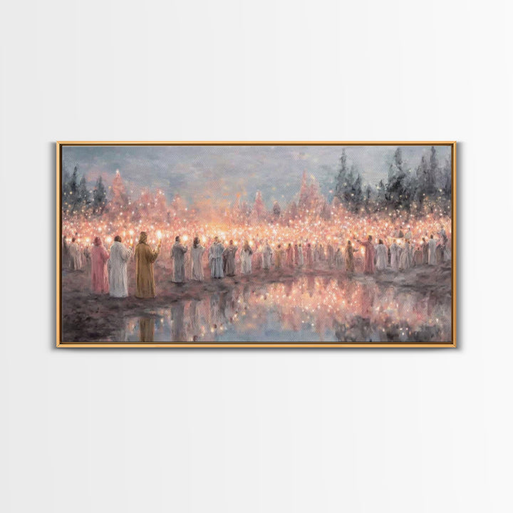 Radiant Multitude – Framed Canvas Print – Christian Art Canvas – Christian Christmas Art – Christmas Art Prints – Christian Wall Art – Mode