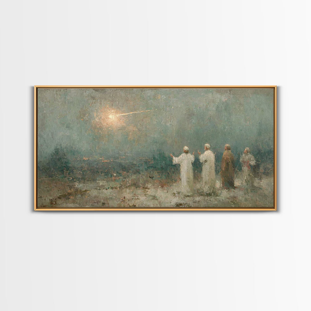 Three Seekers Light | Framed Canvas Print | Christian Christmas Art | Christian Art Print | Jesus Painting | Christmas Wall Art | Faith