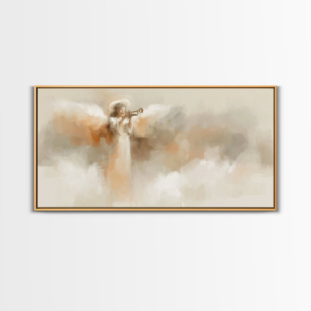 Angel Of Light, Framed Canvas Print, Christian Art Canvas, Christian Wall Art, Jesus Painting, Christian Christmas Art, Christian Art