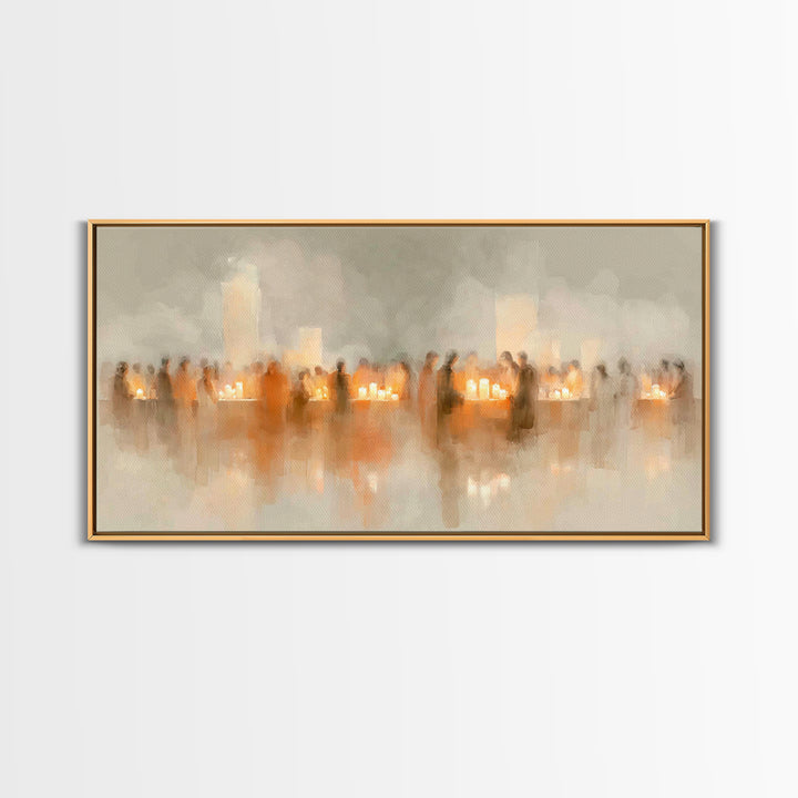 Sanctuary Candles – Framed Canvas Print – Christian Wall Art – Christian Art Canvas – Christmas Wall Art – Moody Christian Art – Christian