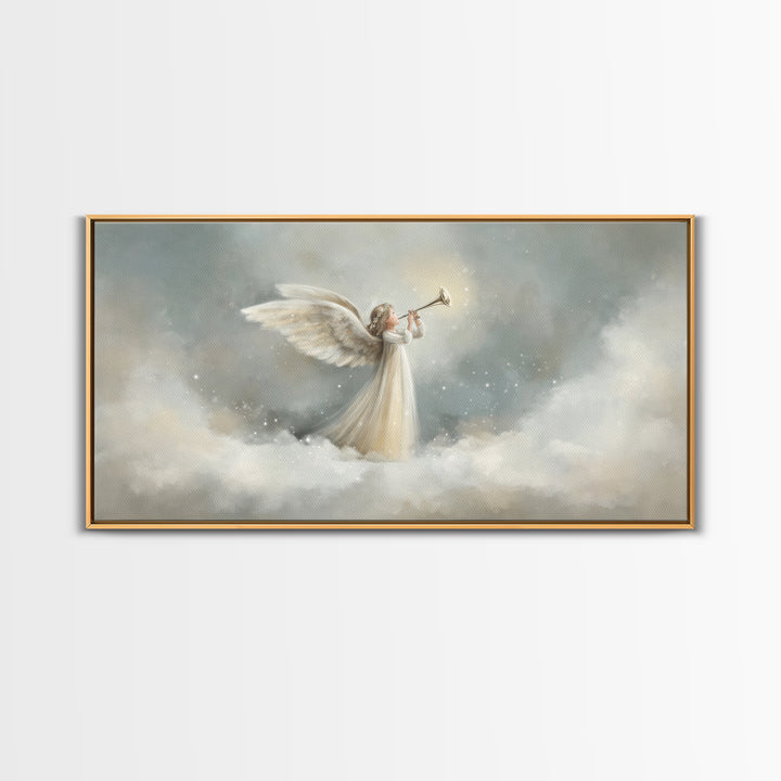 Angel Hymn Of Peace | Framed Canvas Print | Christian Wall Art | Christian Art Canvas | Christmas Art | Christian Christmas Art | Christian